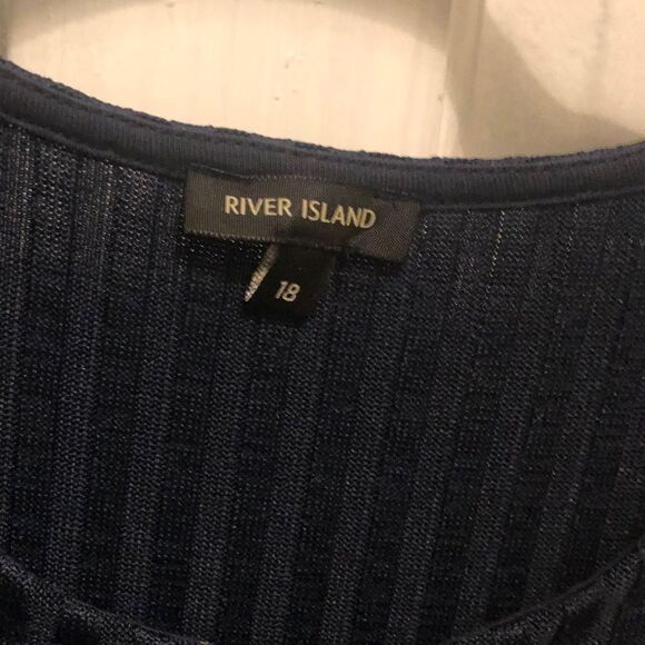 River Island Navy Blue Ribbed Tank Dress - Picture 5 of 9